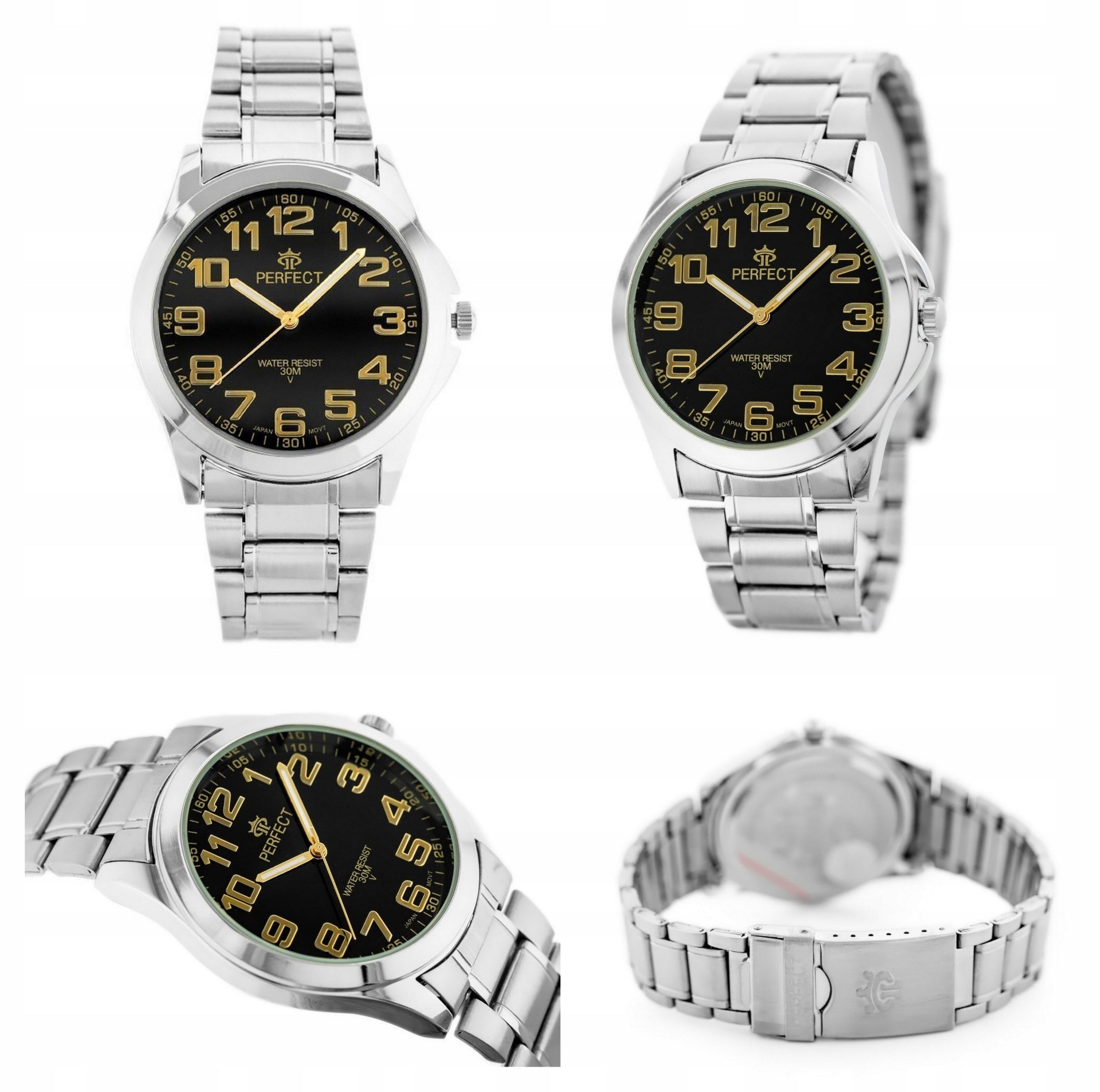 MEN'S WATCH PERFECT WILSON digits bracelet +BOX +ENGRAVING Brand Perfect