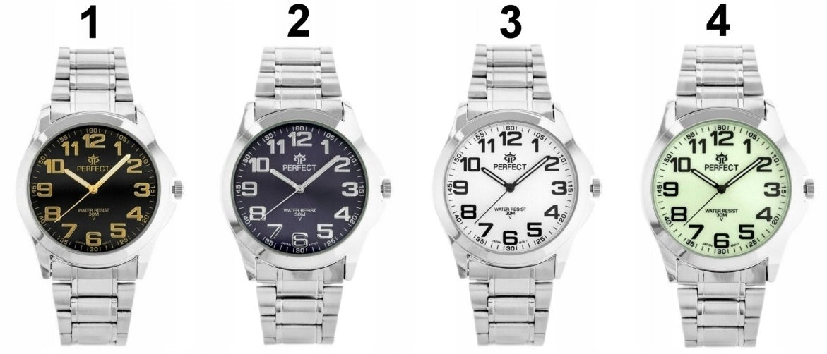 MEN'S WATCH PERFECT WILSON digits bracelet +BOX +ENGRAVING Packaging status original