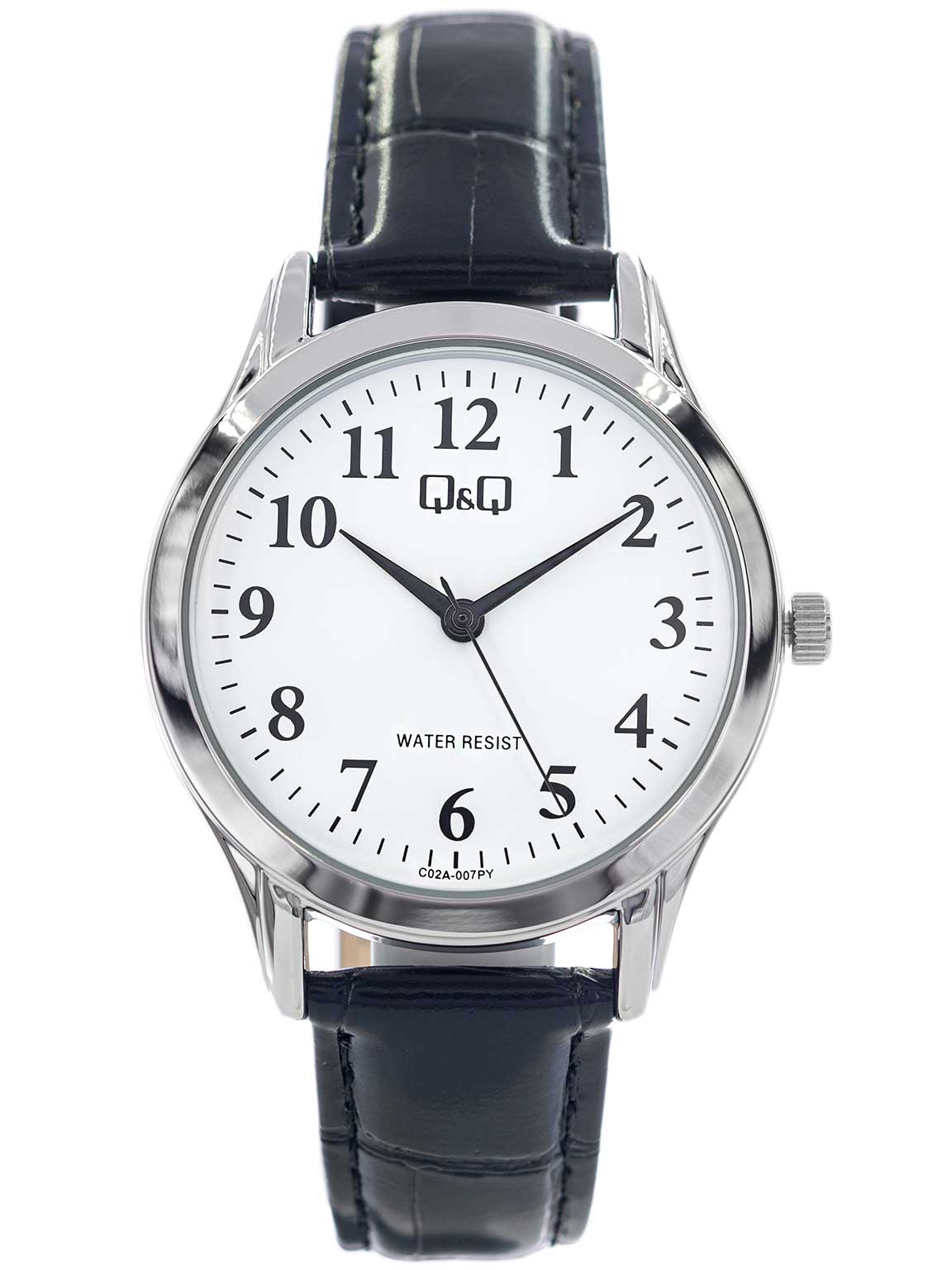 MEN'S WATCH Q&Q C02A-007PY READABLE ECO-LEATHER Brand Q&Q