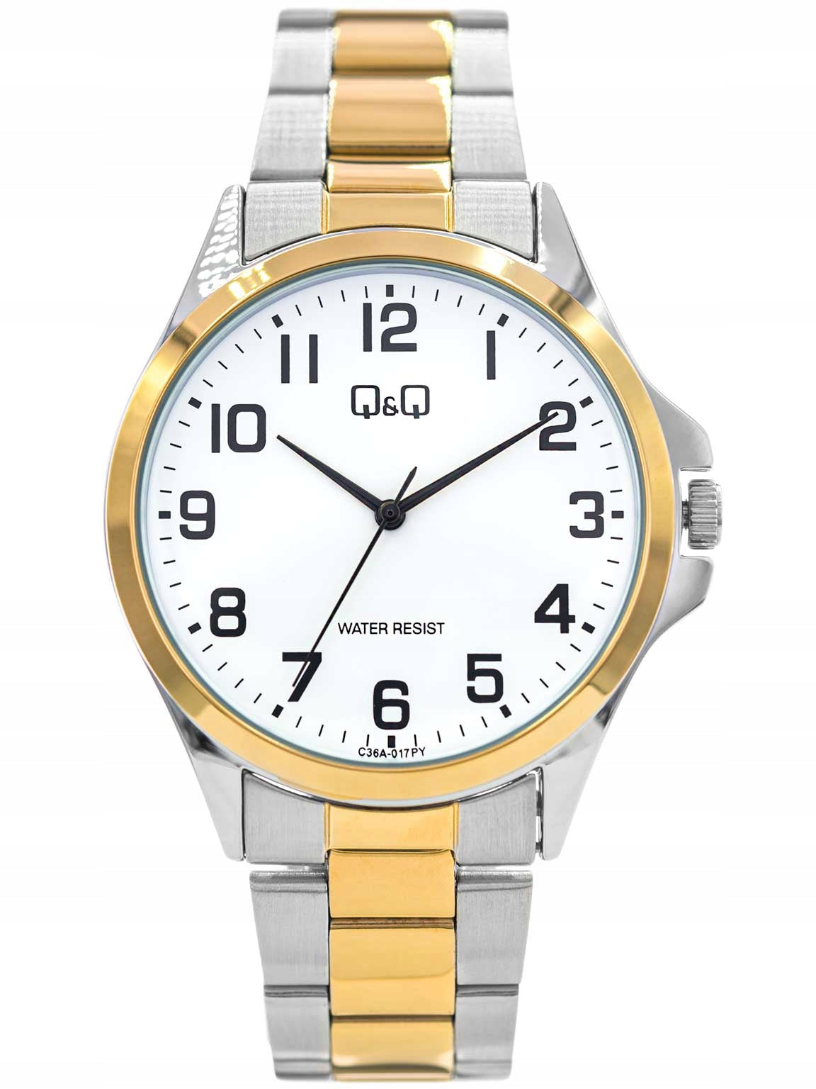 MEN'S WATCH QQ C36A-017PY ON BRACELET CLASSIC CLEAR BICOLOR Brand Q&Q