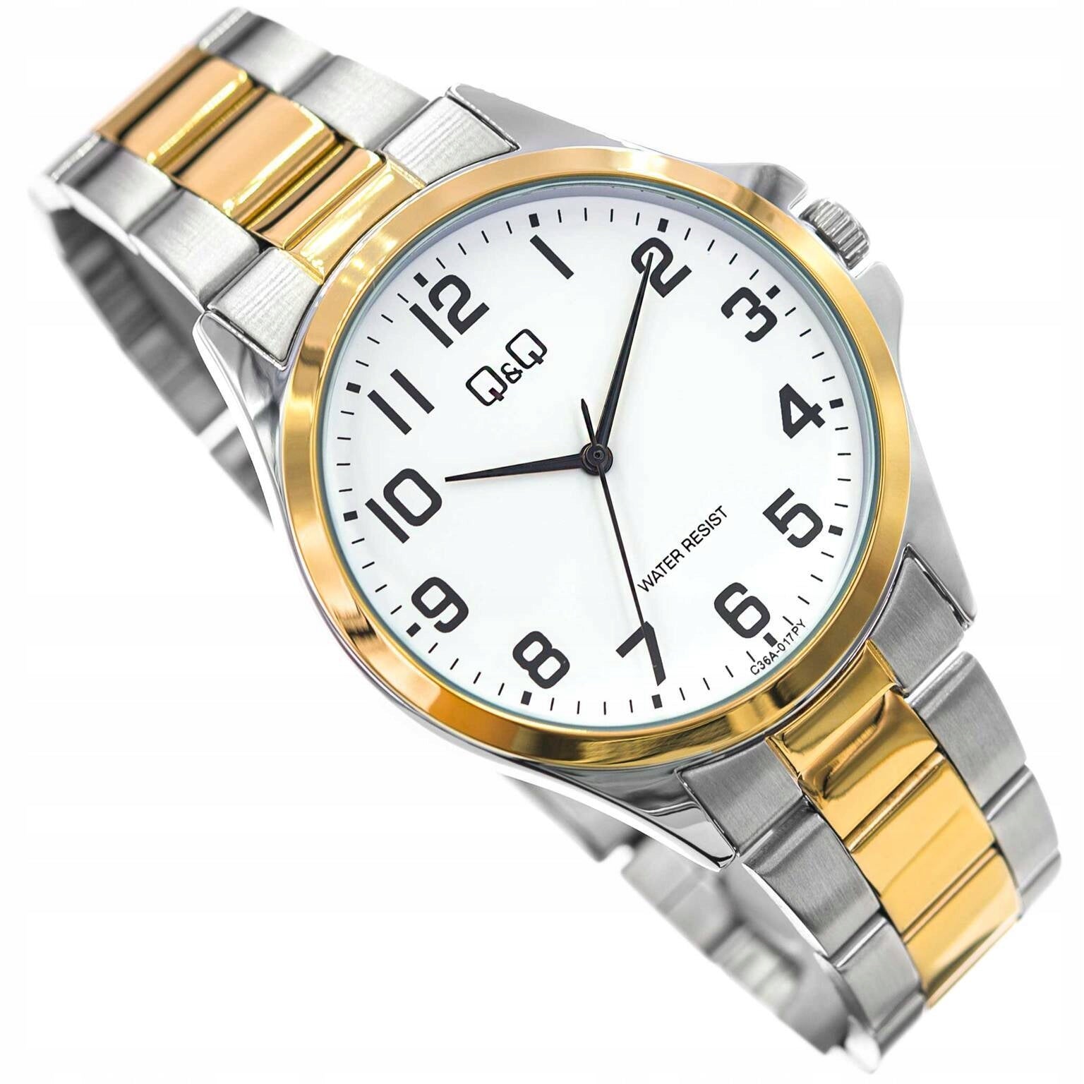 MEN'S WATCH QQ C36A-017PY ON BRACELET CLASSIC CLEAR BICOLOR