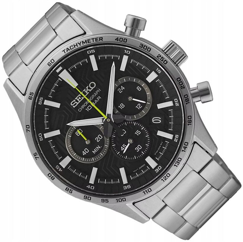 MEN'S WATCH SEIKO SSB413P1 ELEGANT CHRONO STEEL GREY WR100 Ø43mm