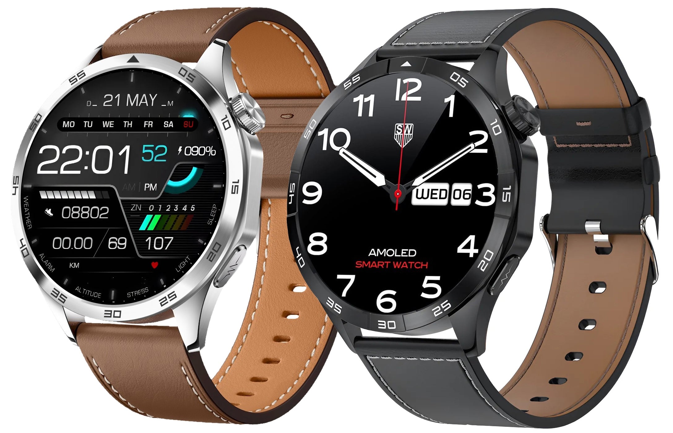 MEN'S WATCH SMARTWATCH AMOLED 466x466 ECG GLUCOSE PRESSURE TEMPERATURE Brand Lazird