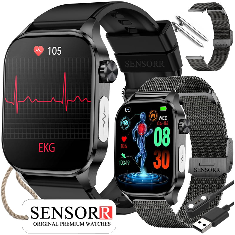 MEN'S WATCH SMARTWATCH EKG SUGAR MEASUREMENT PRESSURE TEMPERATURE TALK PL