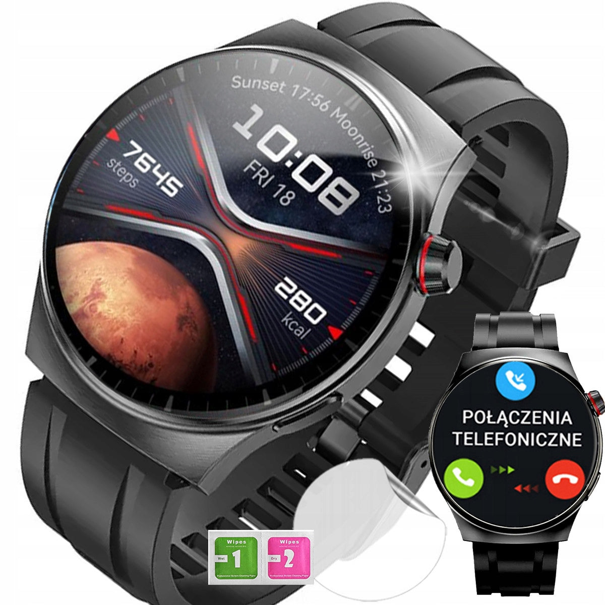 MEN'S WATCH SMARTWATCH POLISH MENU TALK SPORT SMART WATCH