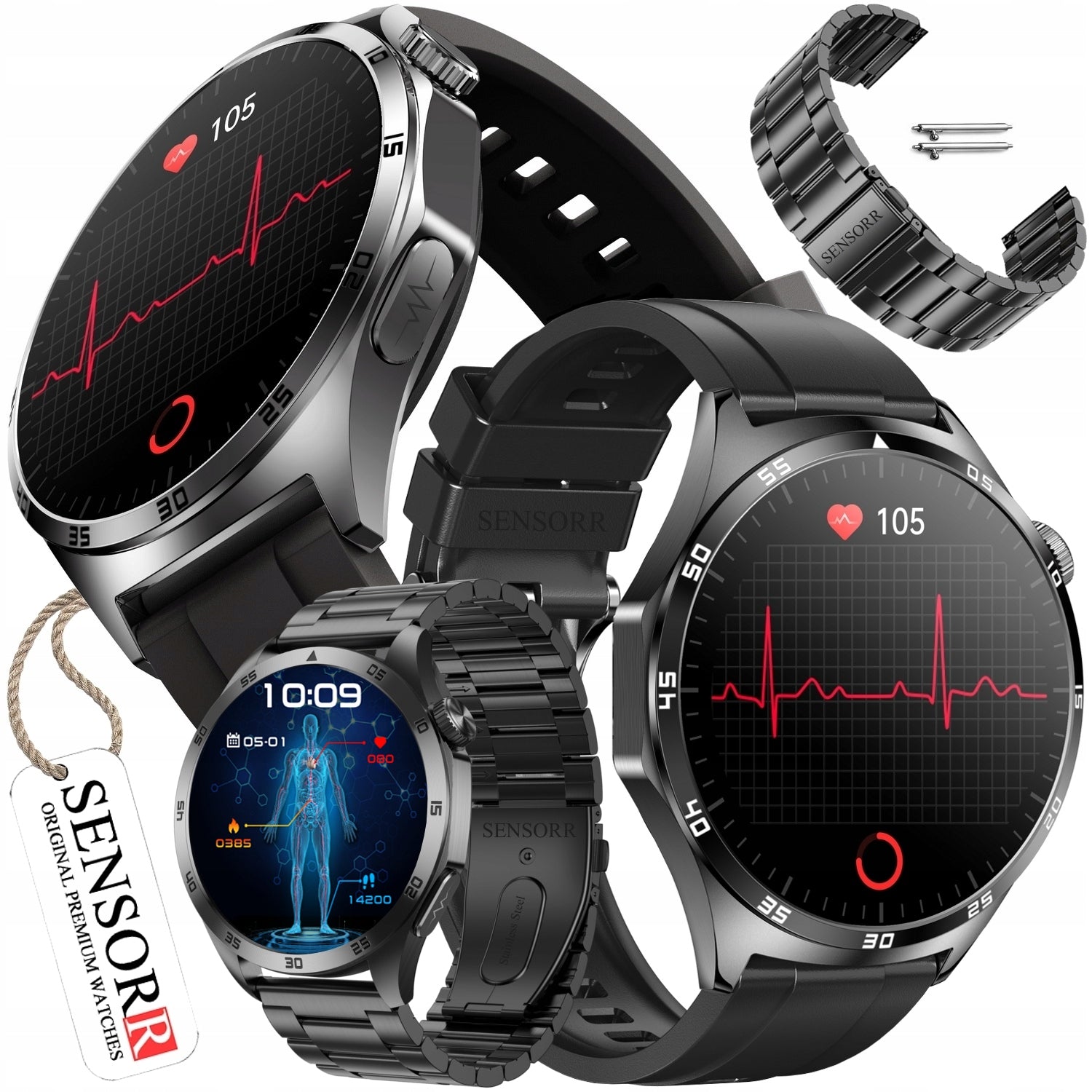 MEN'S WATCH SMARTWATCH TALK EKG SUGAR MEASUREMENT TEMPERATURE PL