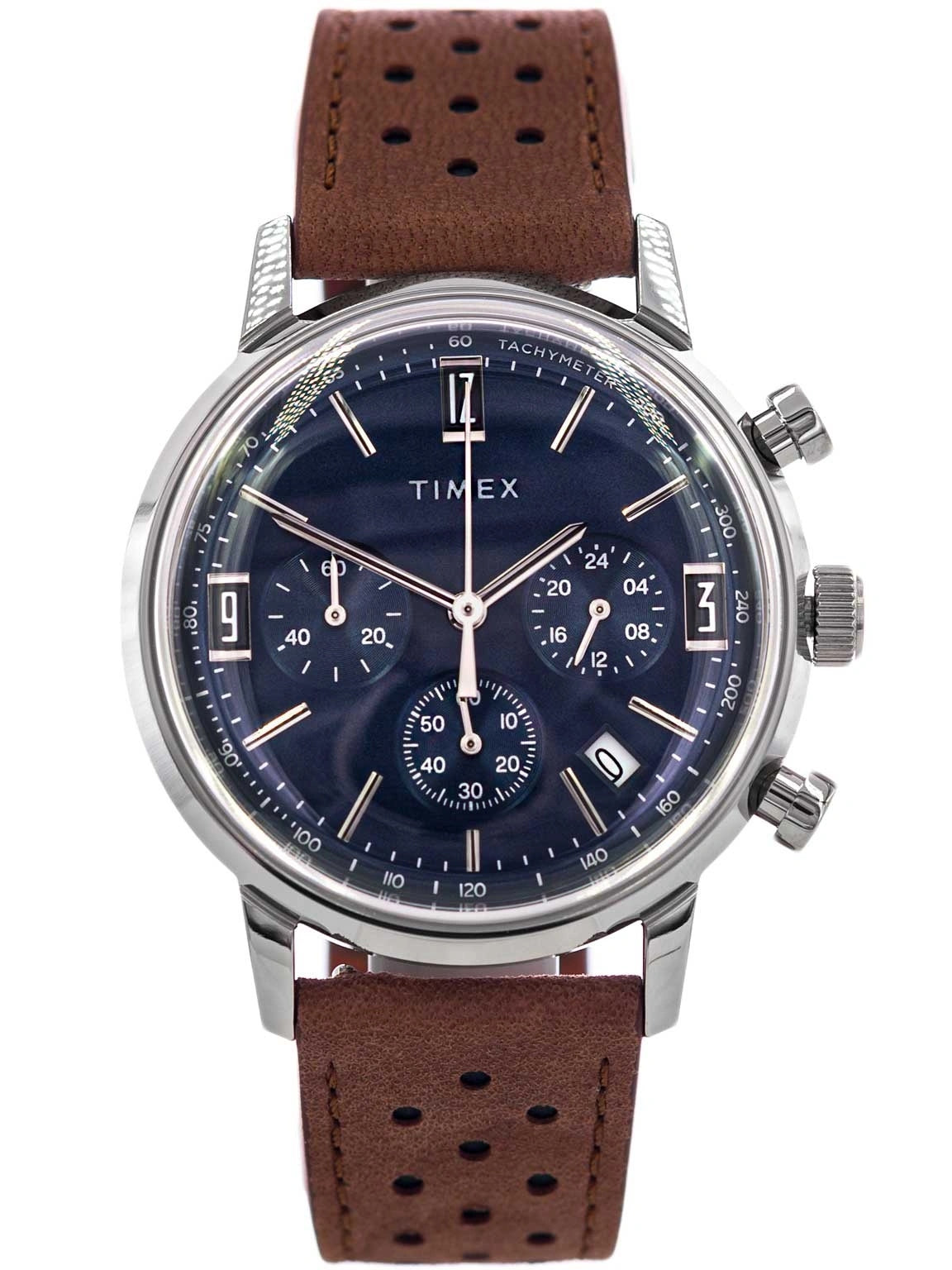 MEN'S WATCH TIMEX TW2W10200 MARLIN ON STRAP BROWN DATE CHRONOGRAPH Packaging status original