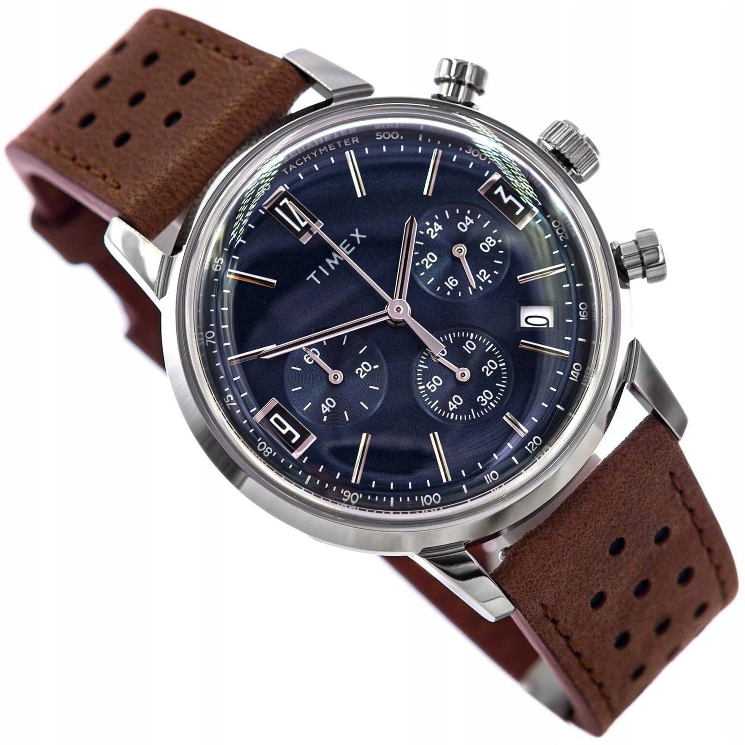 MEN'S WATCH TIMEX TW2W10200 MARLIN ON STRAP BROWN DATE CHRONOGRAPH