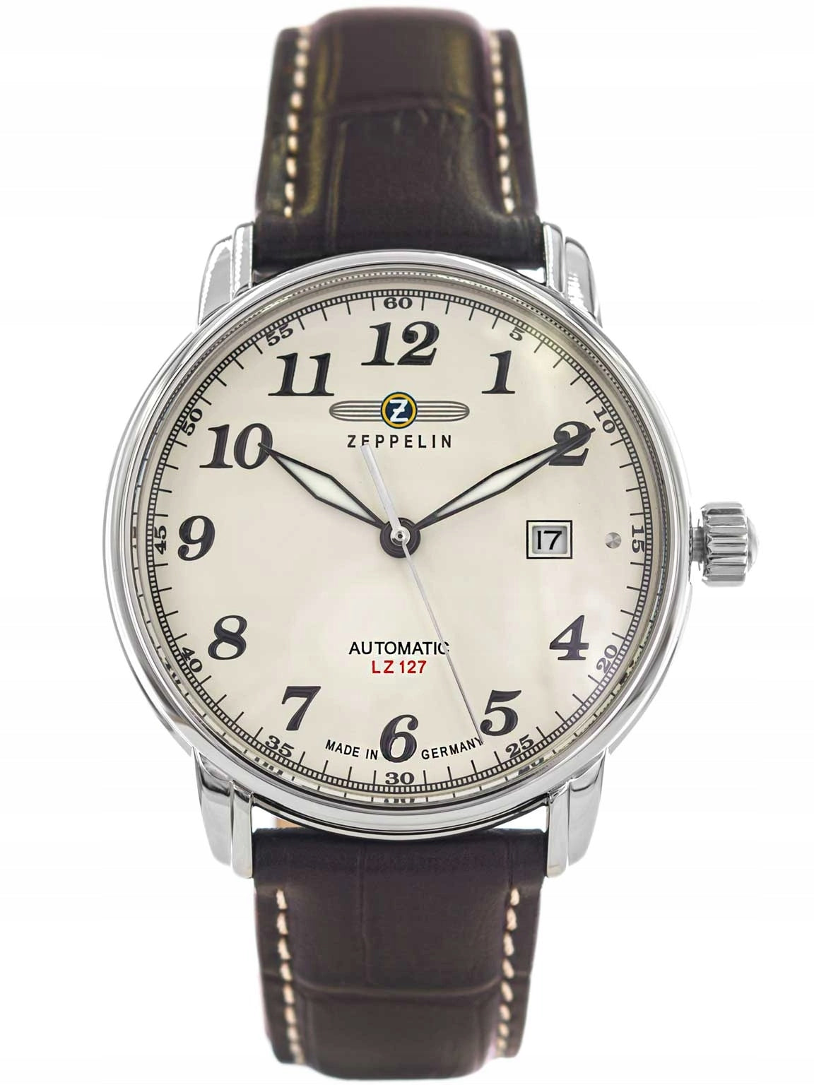 MEN'S WATCH ZEPPELIN 7656-5 LZ127 BROWN ON STRAP Packaging status original