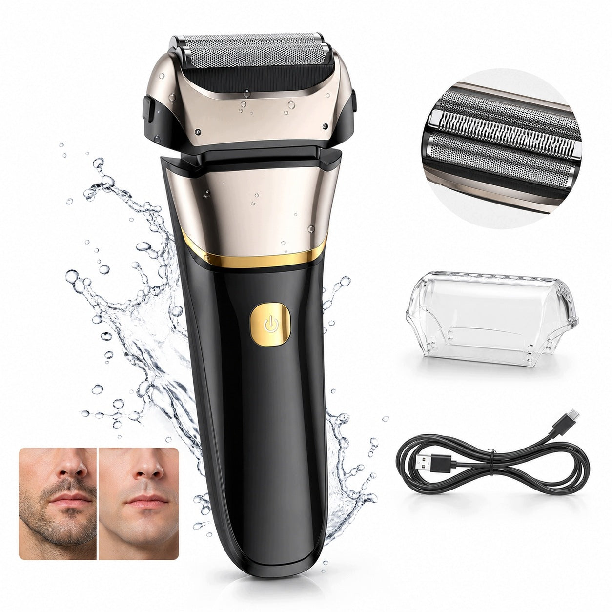MEN'S WET AND DRY ELECTRIC BEARD SHAVER