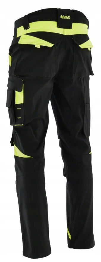 MEN'S WORK PANTS PROTECTIVE ELASTIC STRETCH REFLECTORS + FREEBIE Brand Sara