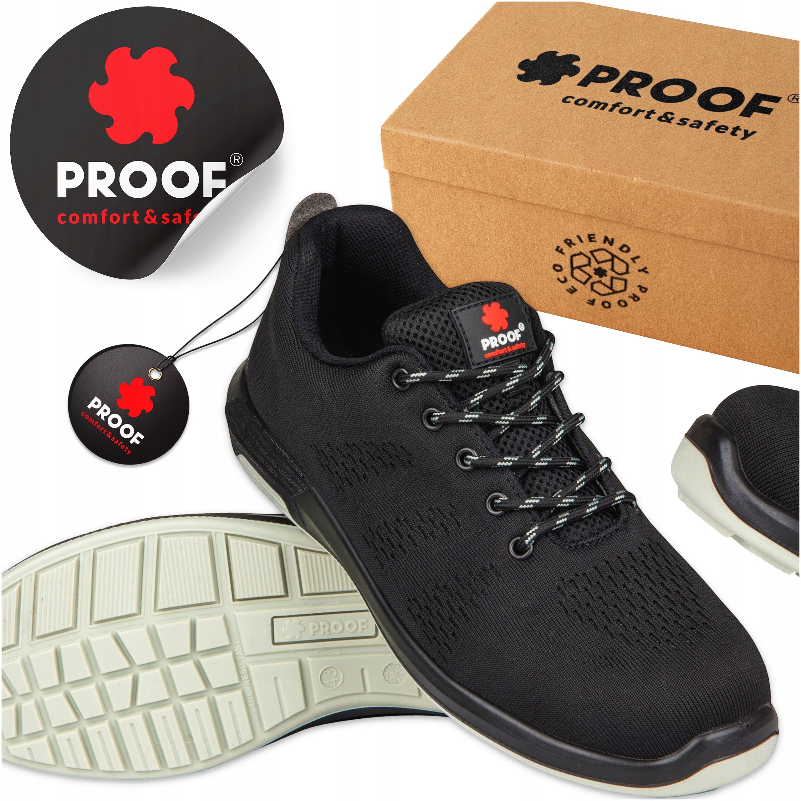 MEN'S WORK SHOES LIGHTWEIGHT SAFETY FOOTWEAR PROOF TOE CAP S1 SIZE. 42