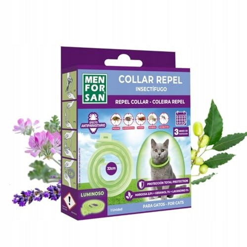 MENFORSAN LUMINESCENT INSECT COLLAR FOR CATS WITH THREE Packaging status original