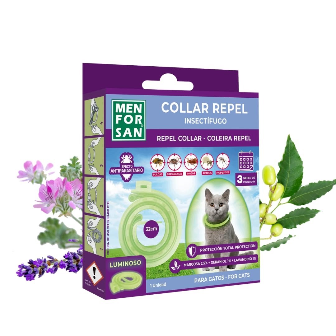 MENFORSAN LUMINESCENT INSECT COLLAR FOR CATS WITH THREE