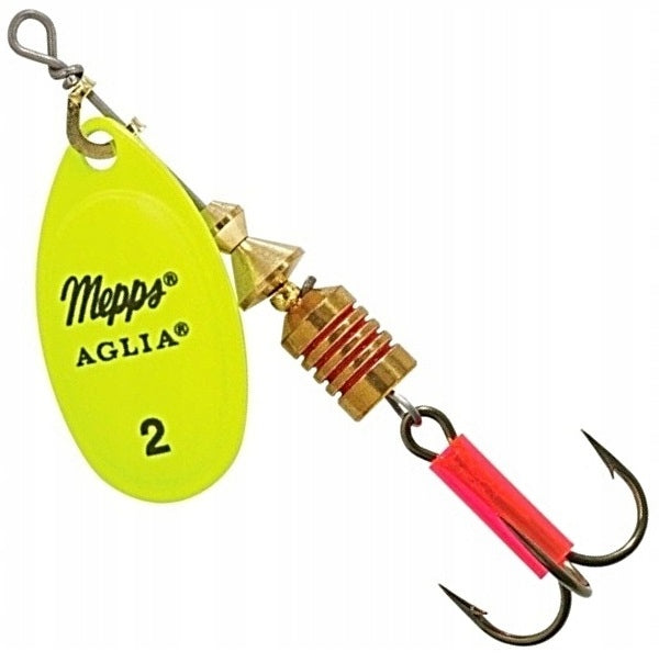 MEPPS AGLIA FLUO CHARTREUSE No. 2 / 4.5g THE ORIGINAL PACKED WORLD'S #1 LURE