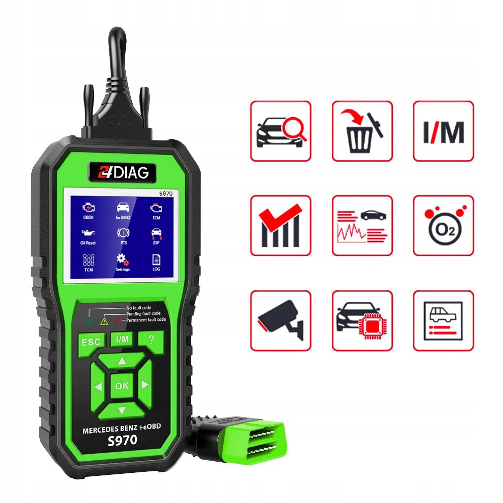 MERCEDES BENZ OBD2 INTERFACE DIAGNOSTIC TESTER Polish 24DIAG S970 Brand 24Diag