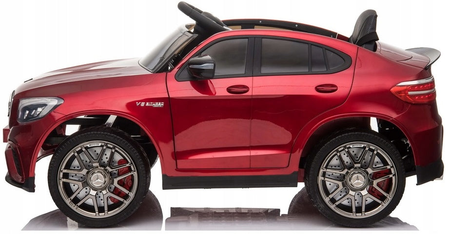 MERCEDES GLC 63S BATTERY OPERATED LEATHER PILOT 4x4 LACQUERED SOFT EVA WHEELS Batteries included yes