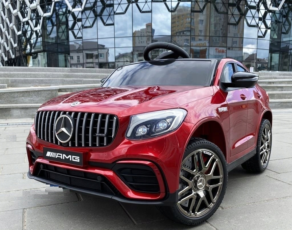 MERCEDES GLC 63S BATTERY OPERATED LEATHER PILOT 4x4 LACQUERED SOFT EVA WHEELS Brand Mercedes