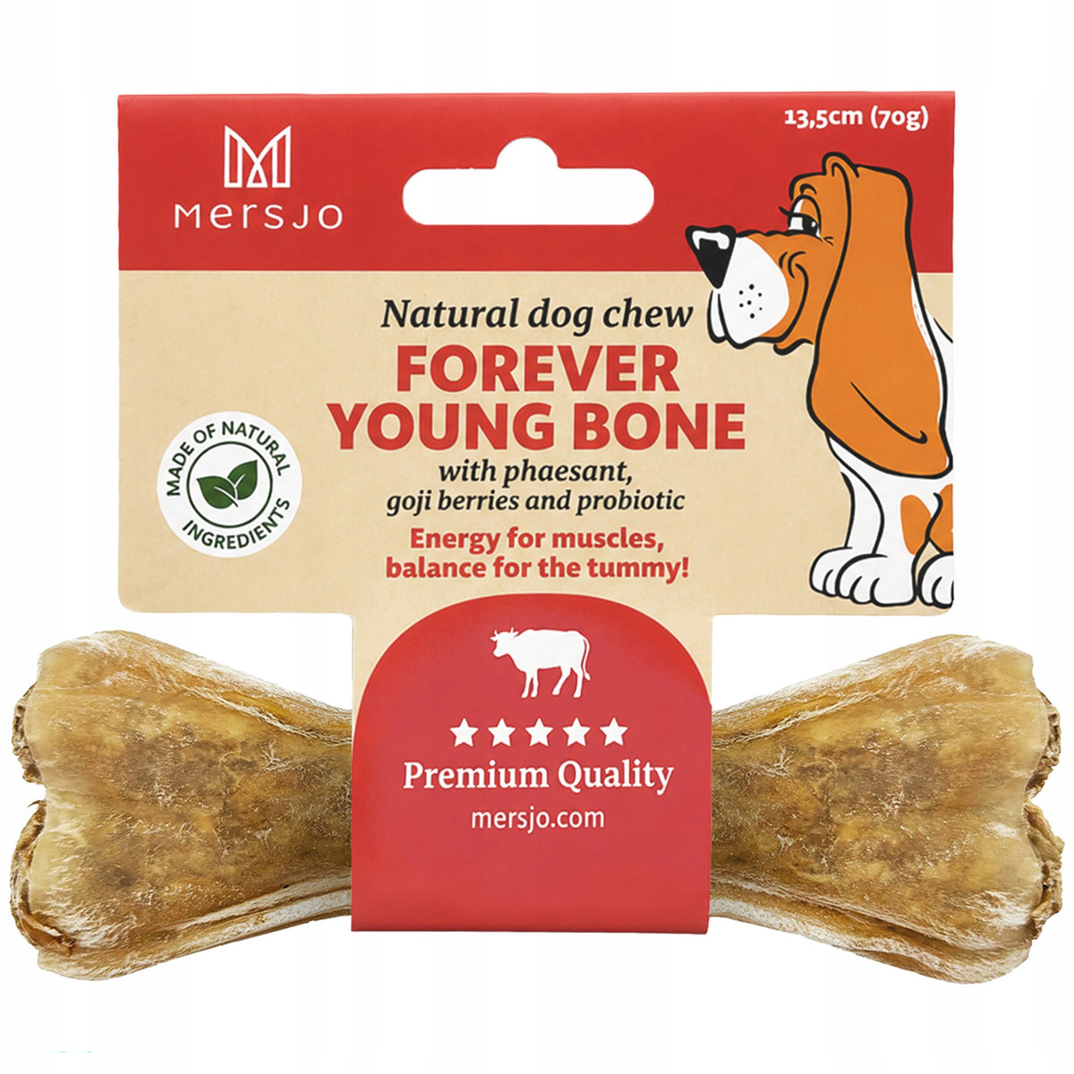 MERSJO functional bone with pheasant for dog 13,5 cm - energy and digestion
