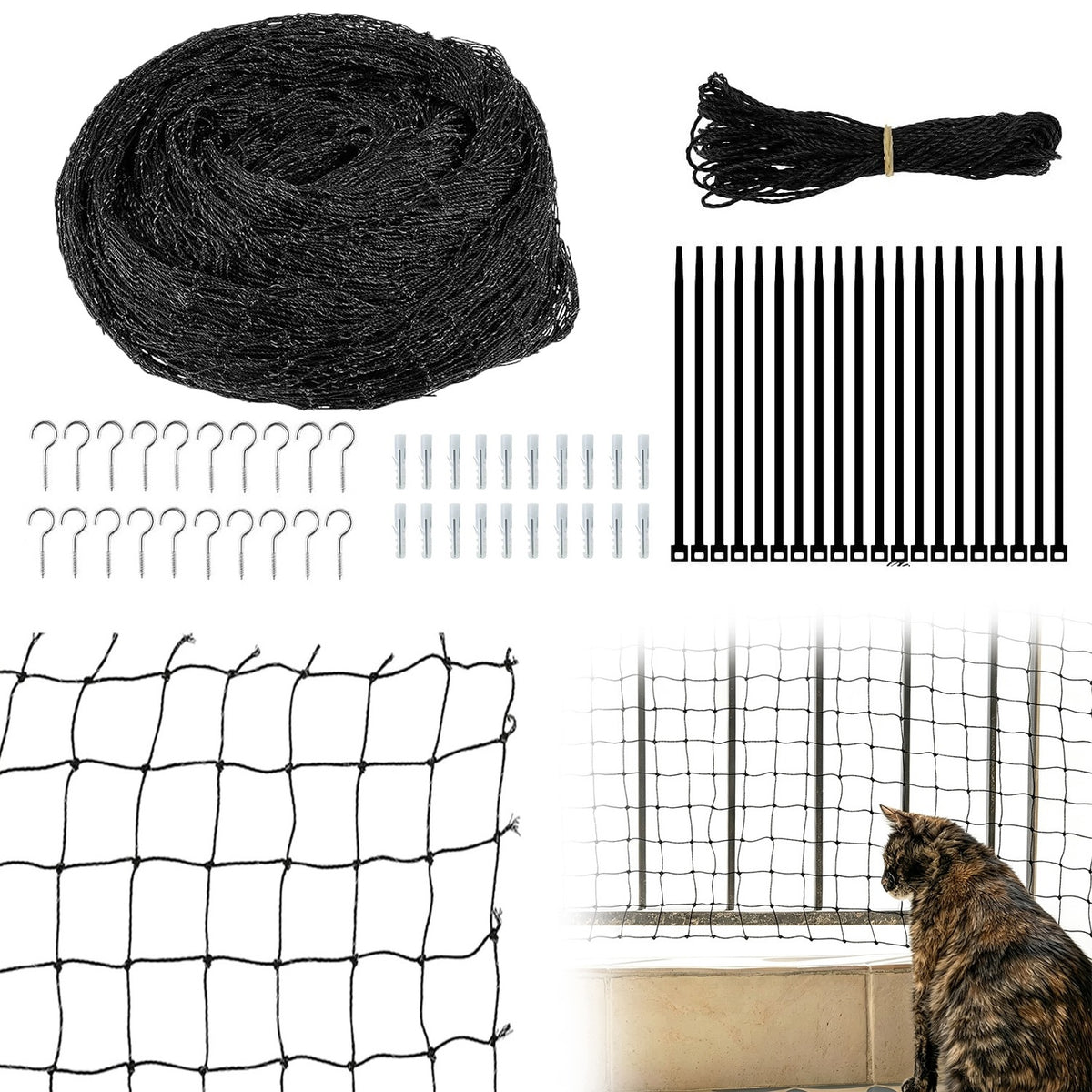 MESH FOR BALCONY CAT WINDOW PROTECTING AGAINST EYE BLACK 3M X 8M