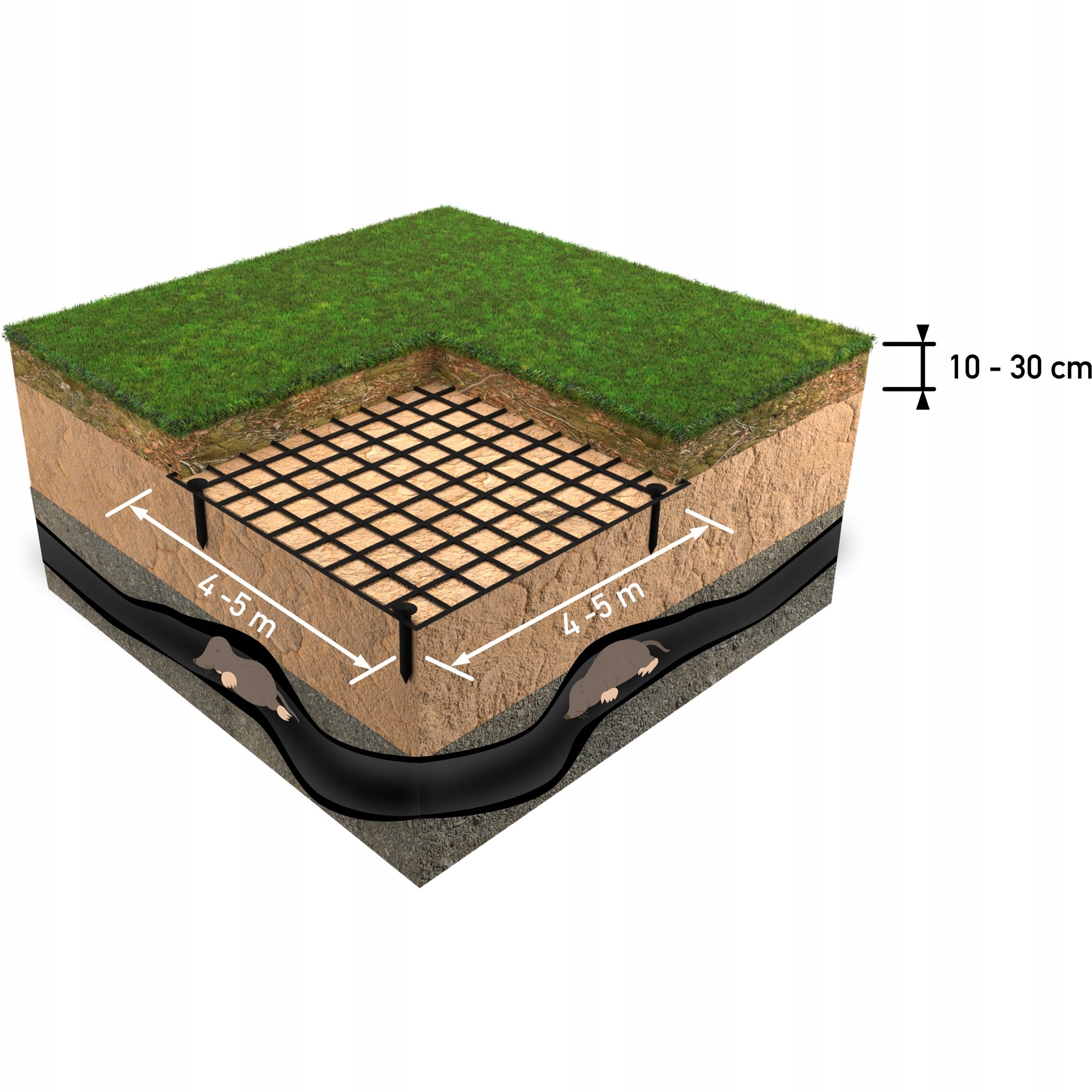 MESH FOR MOLES VOLES STRONG AGAINST MOLES BLACK PREMIUM 40g/m2 2x20m Packaging status original