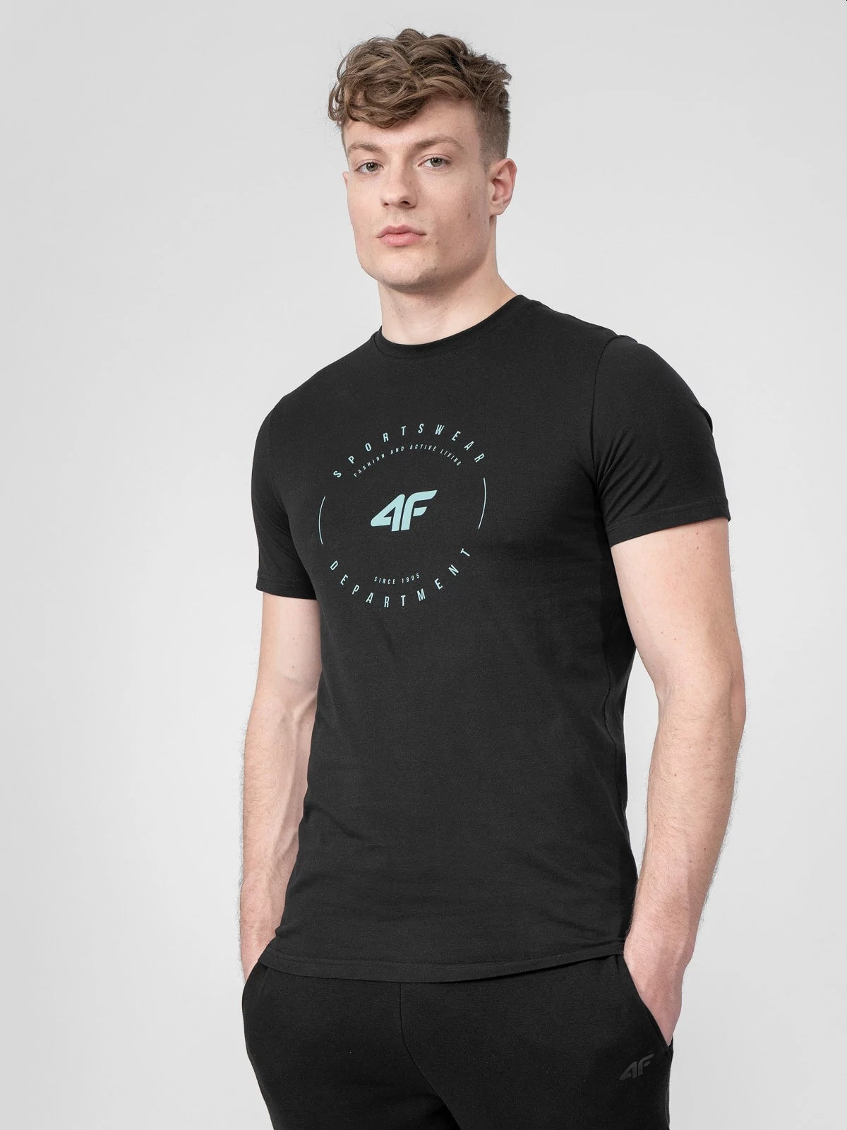 T-Shirt für Herren 4F, schwarz 