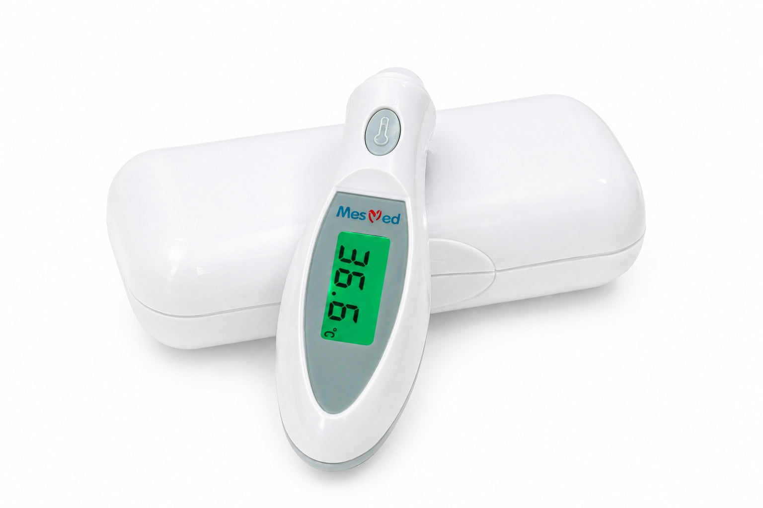 MESMED MM-310 NEZA NON-CONTACT MEDICAL THERMOMETER 1s LCD 3 COLORS CE CASE Packaging status original