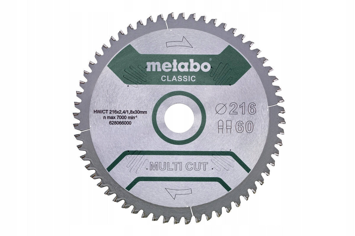 METABO Circular saw HW/CT 216x30 60 FZ/TZ negative Aluminium 628066000