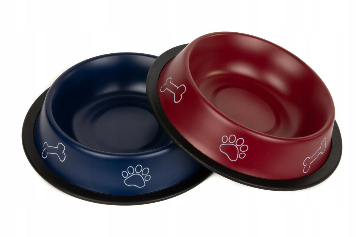 METAL BOWL ON RUBBER CUBE NAVY BLUE 0,47L Brand Chico