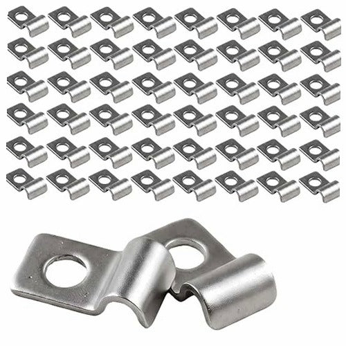 METAL CABLE CLAMPS 4 MM STAINLESS STEEL U FOR PIPES 50 PCS. metal