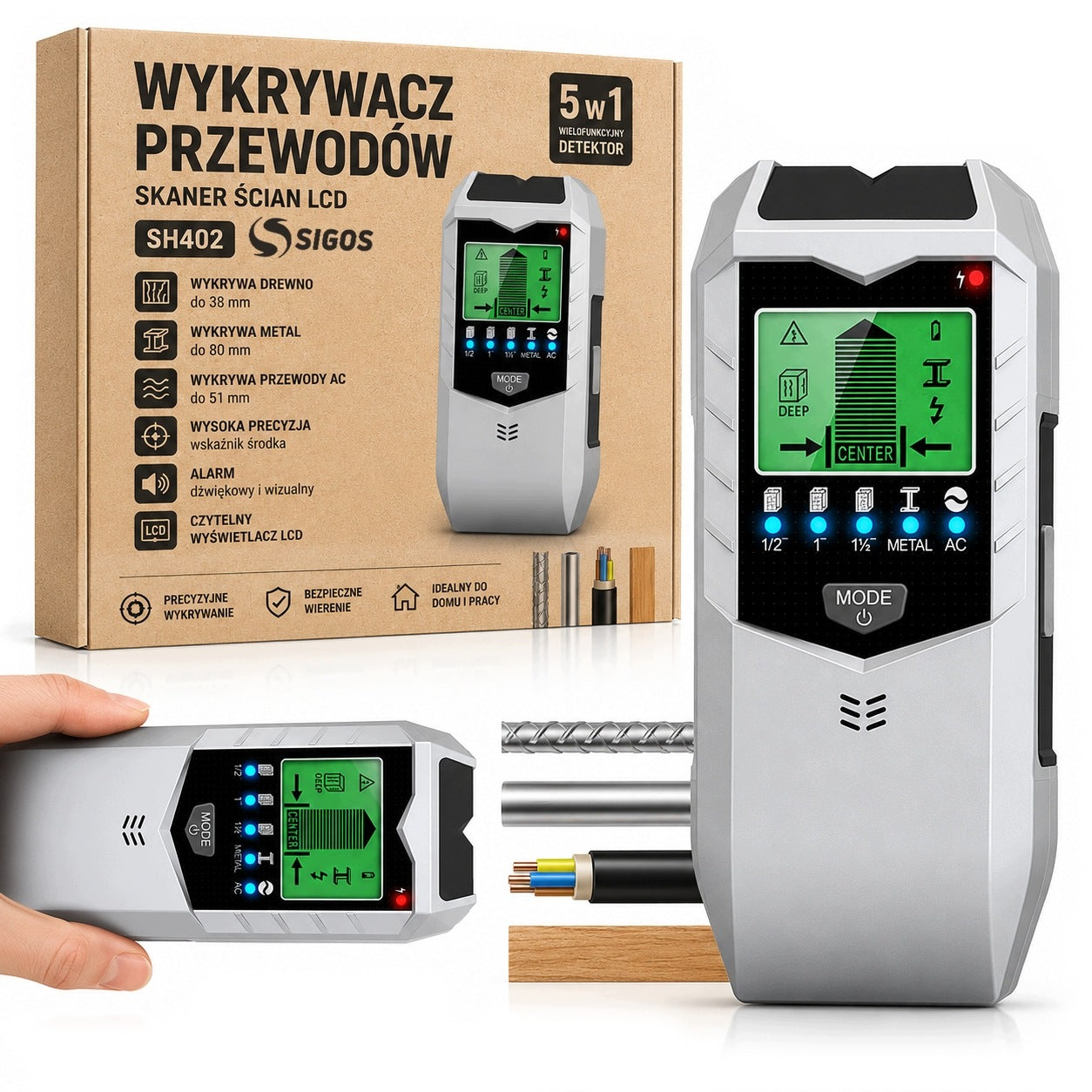 METAL CABLE WIRE DETECTOR IN METAL WOOD WALL