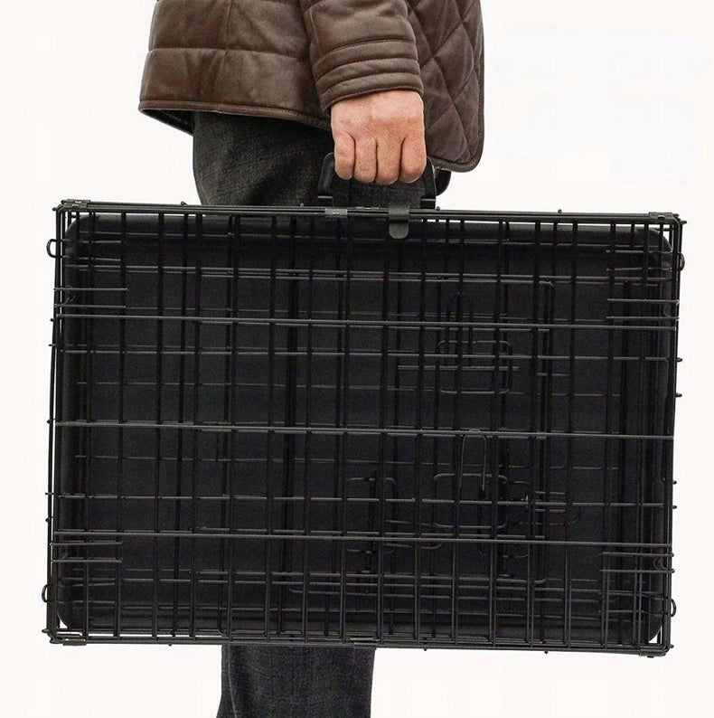 METAL CAGE KENNEL TRANSPORTER FOR DOG CAT ANIMALS XL 91x62x70 cm Length 91 cm