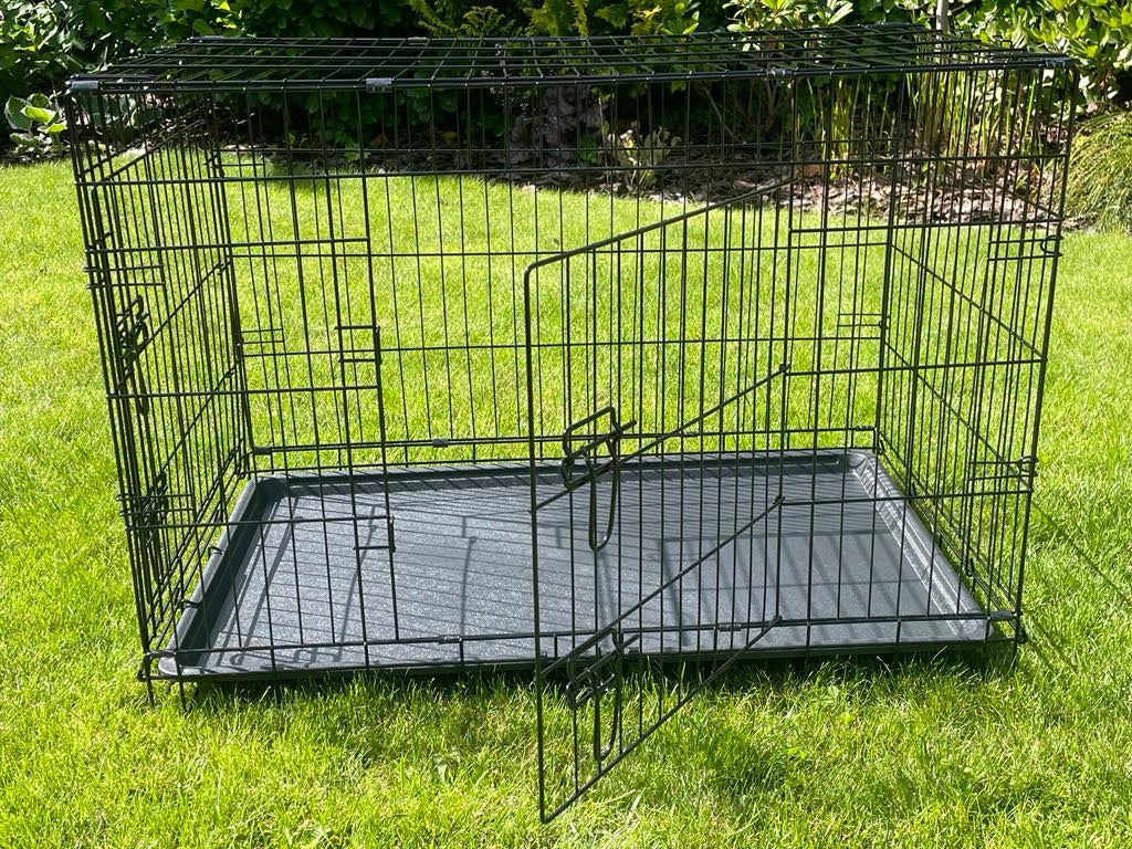 METAL CAGE KENNEL TRANSPORTER FOR DOG CAT ANIMALS XXL 107x71x79cm Length 107 cm