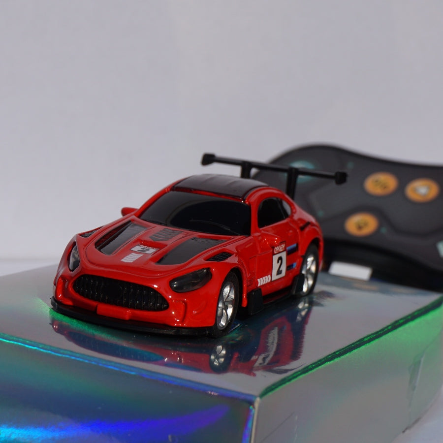 METAL CAR Remote Controlled MINI RC Auto 1:64 RED WITH LIGHT Kind driving