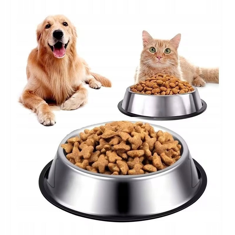 METAL CAT DOG BOWL NON-SLIP FOR FOOD AND WATER 22cm