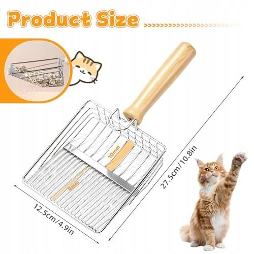 METAL CAT LITTER SPATULA WITH WOODEN HANDLE 7 MM Manufacturer code B0GX1Z53NS