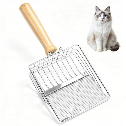 METAL CAT LITTER SPATULA WITH WOODEN HANDLE 7 MM Packaging status original