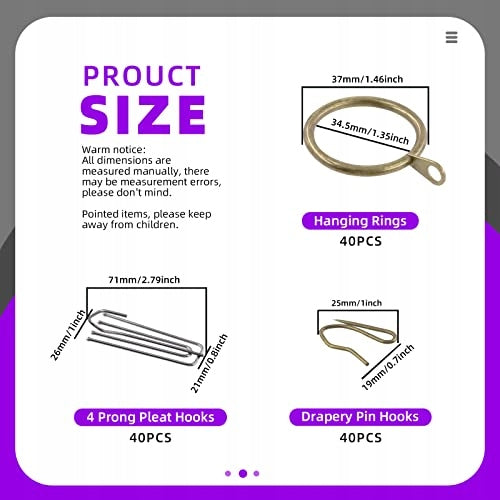METAL CURTAIN RINGS 30MM HANGING ACCESSORIES SET OF 120PCS Manufacturer code Bez marki