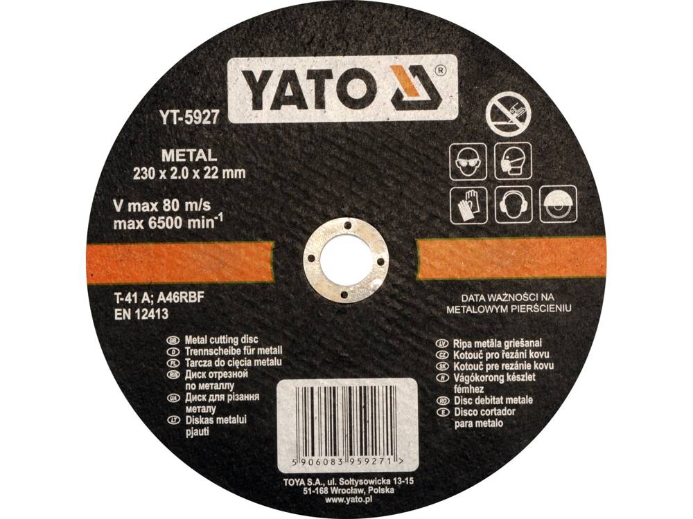 METAL CUTTING DISC 230X2,0X22 MM - 10 PIECES EAN (GTIN) 5906083959271