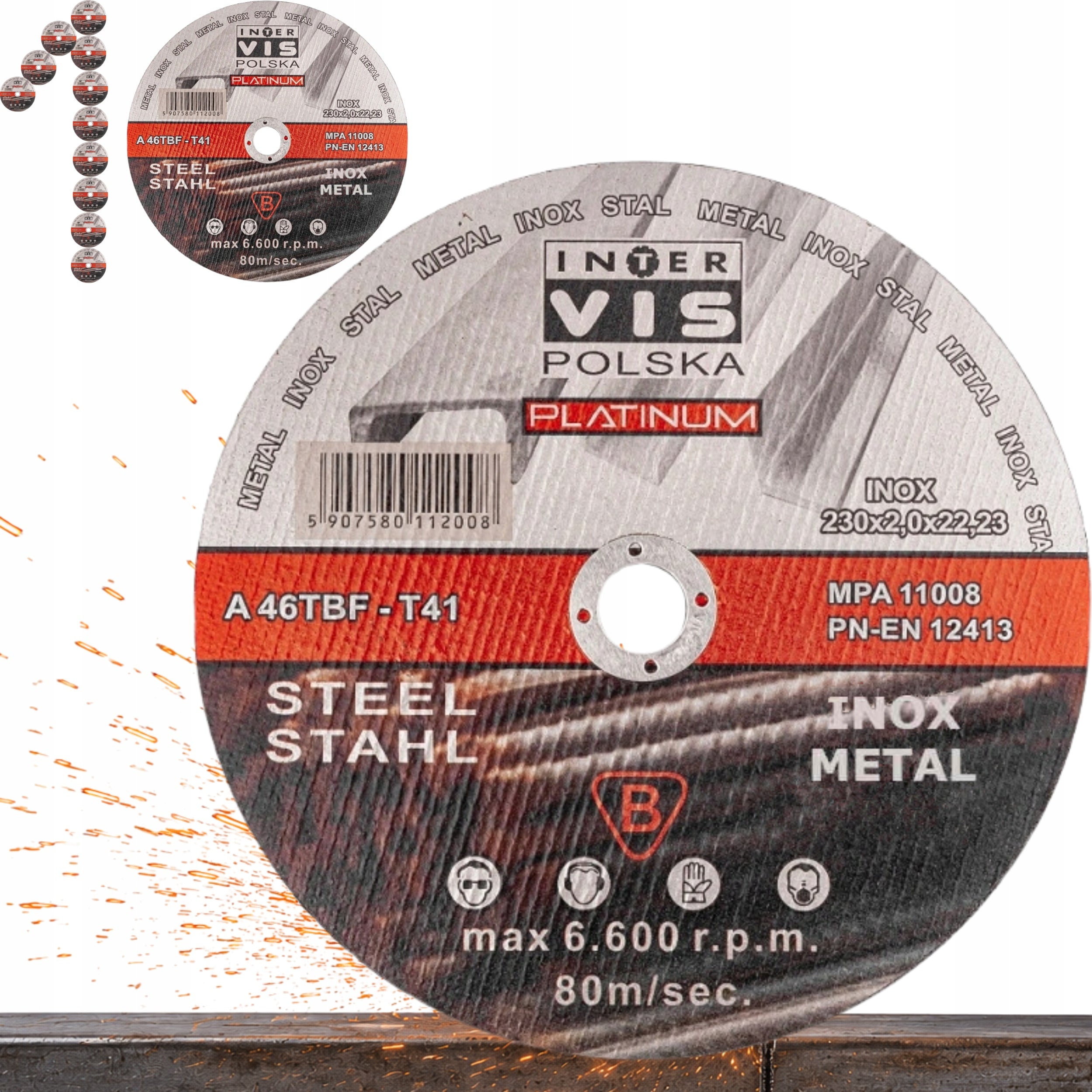 METAL CUTTING DISC 230x2 INOX STRONG 10 pcs Manufacturer code 345236112