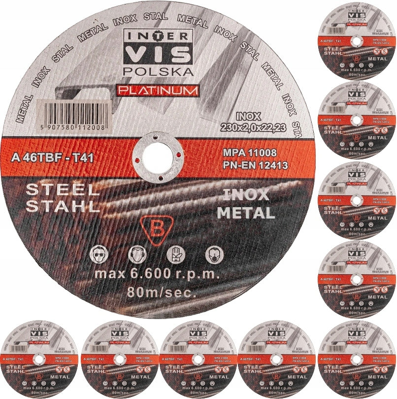 METAL CUTTING DISC 230x2 INOX STRONG 10 pcs