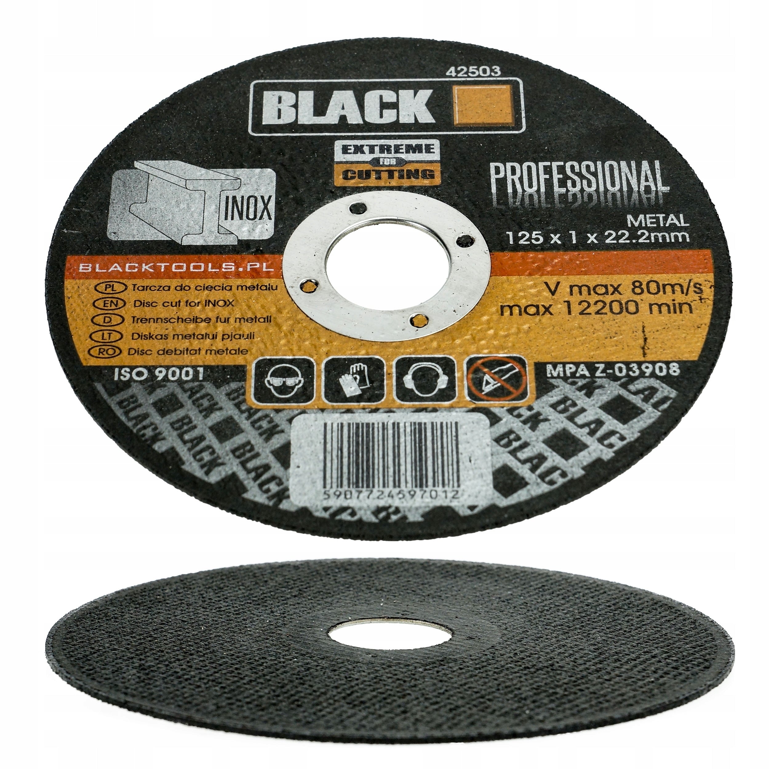 METAL CUTTING DISC STAINLESS STEEL 125x1 STRONG FLAT SET 50 PCS BLACK Packaging status original