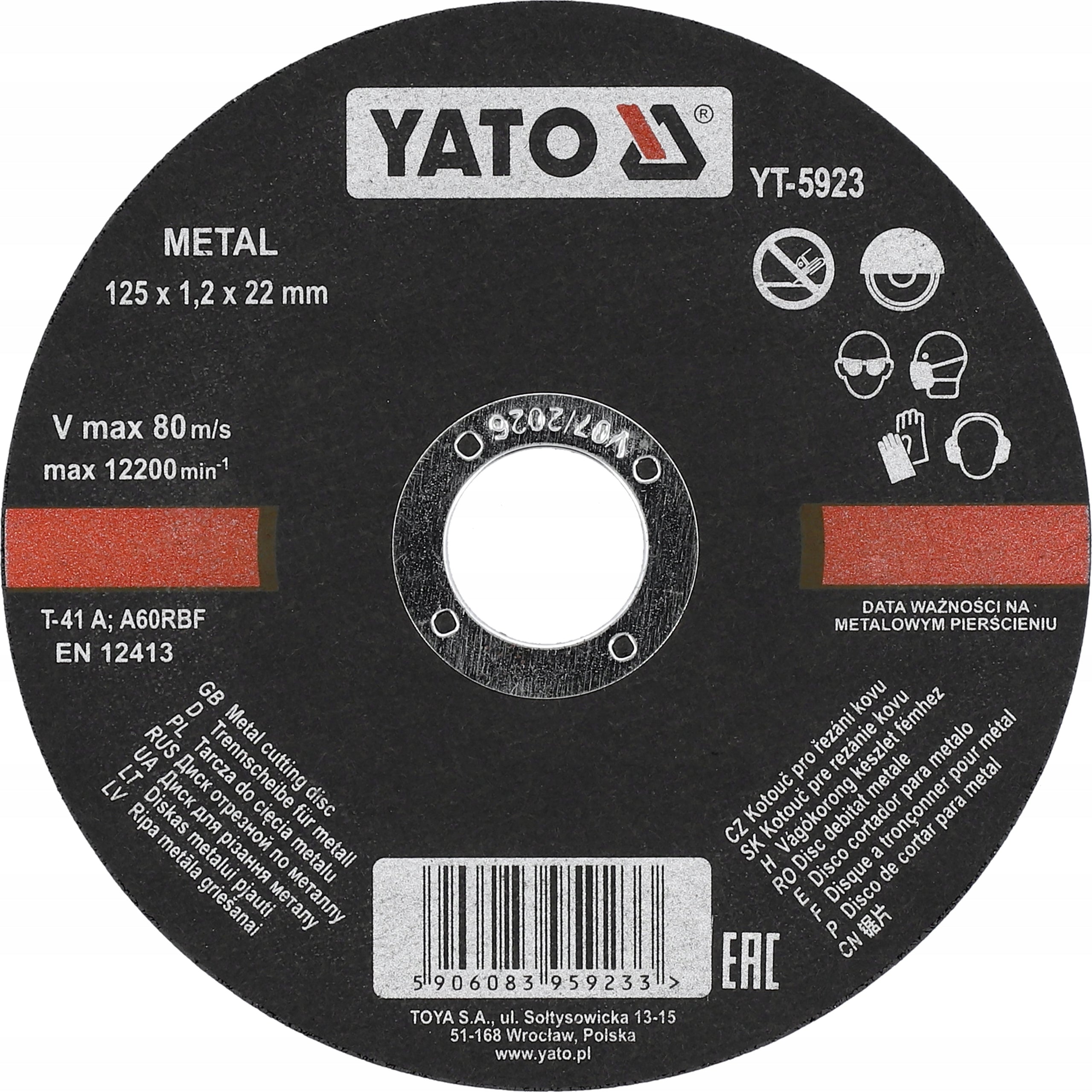 METAL CUTTING DISCS 125x1.2x22.2mm YATO 10 PCS Brand Yato
