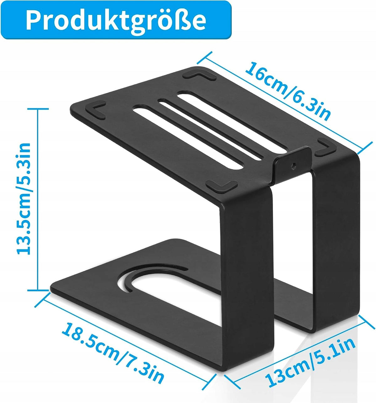 METAL DESK SPEAKER STAND WITH NON-SLIP STRAPS BLACK Brand MEE audio