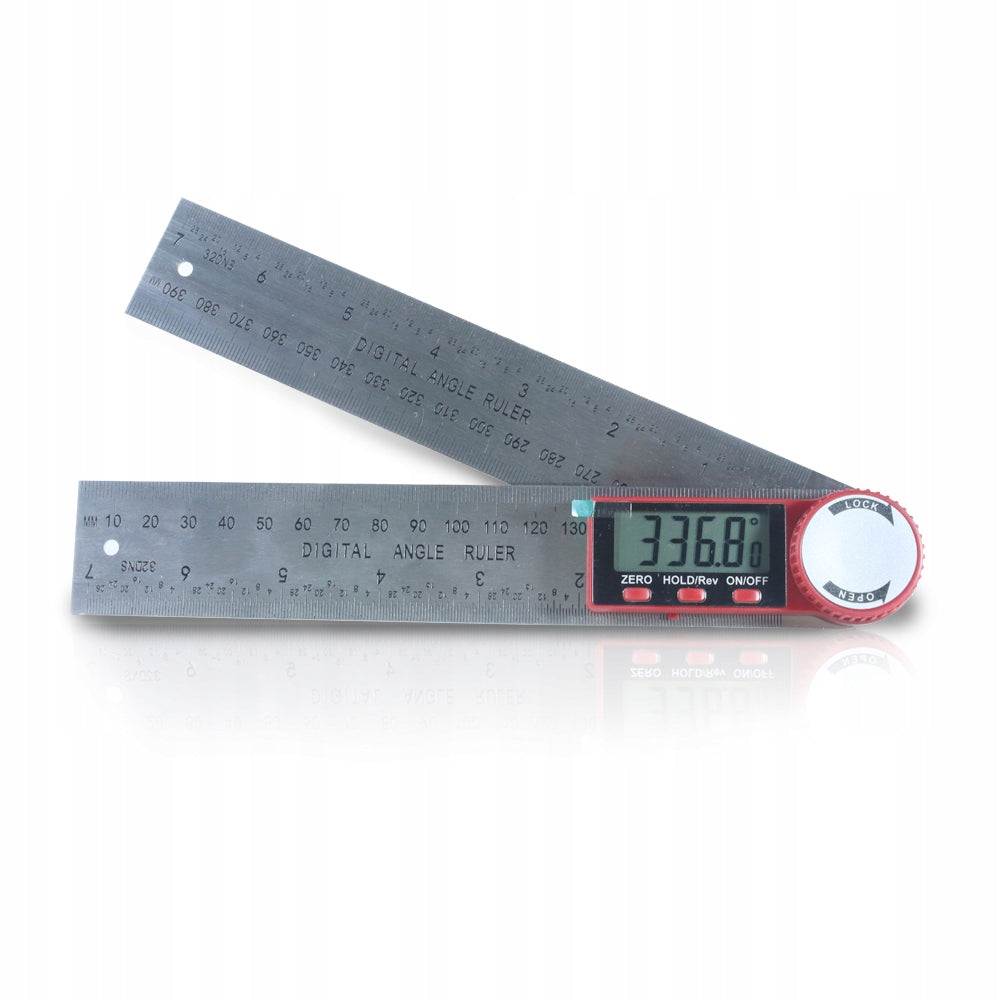 METAL DIGITAL ELECTRONIC PROTRACTOR WITH LCD SCREEN 200mm 360° + BATTERIES Length (mm) 200