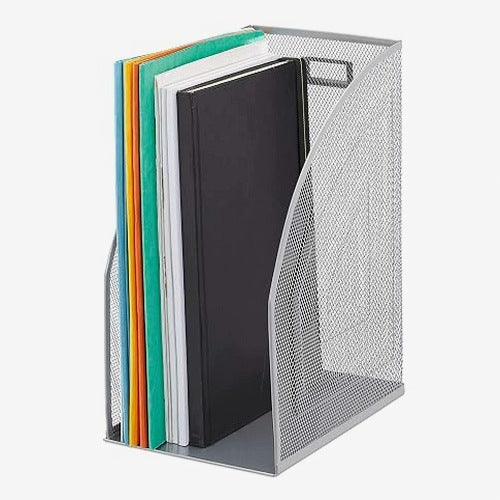 METAL DOCUMENT STAND A4 SILVER DESK ORGANIZER MESH