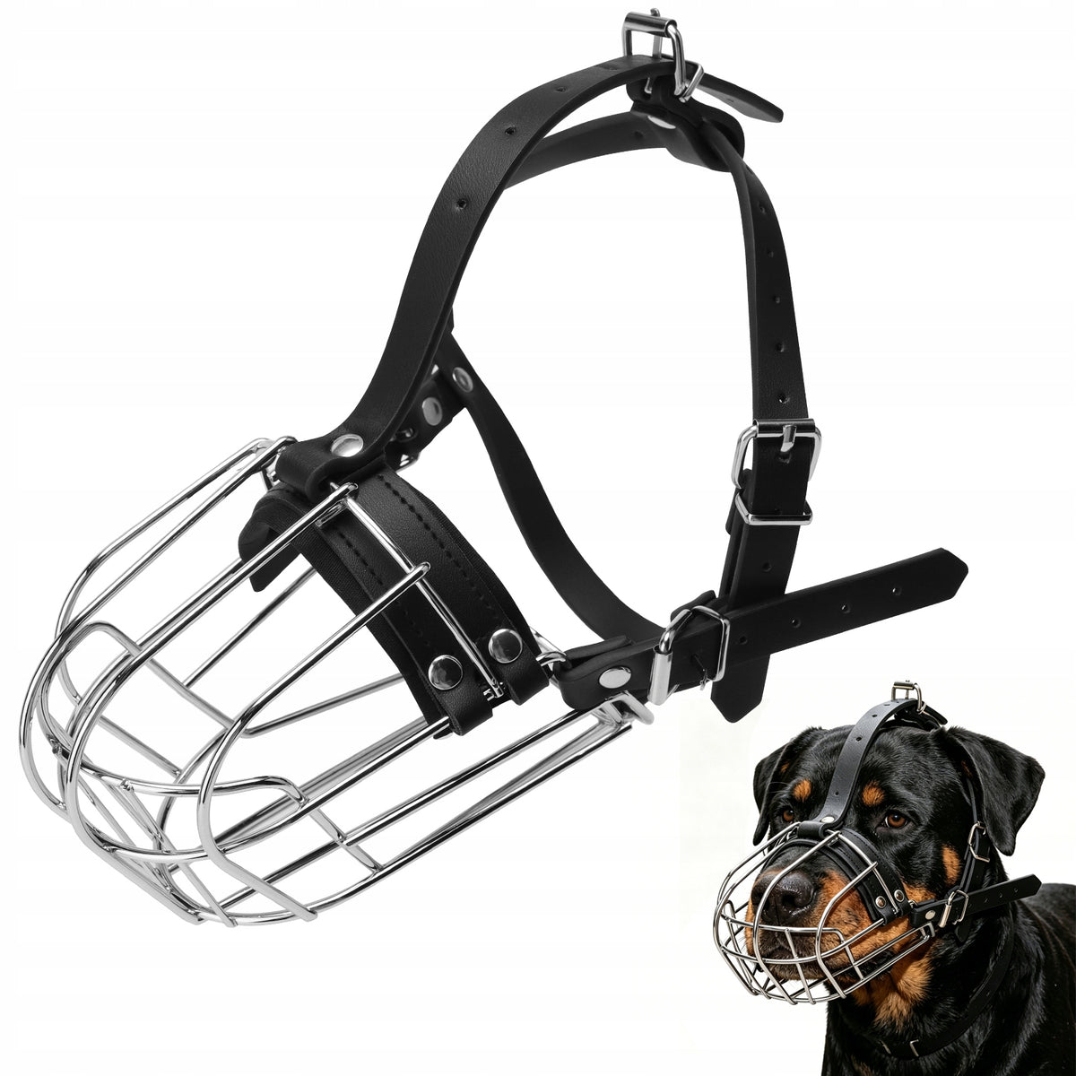 METAL DOG MUZZLE FOR GERMAN SHEPHERD PITBUL AND STAFFORD SIZE L
