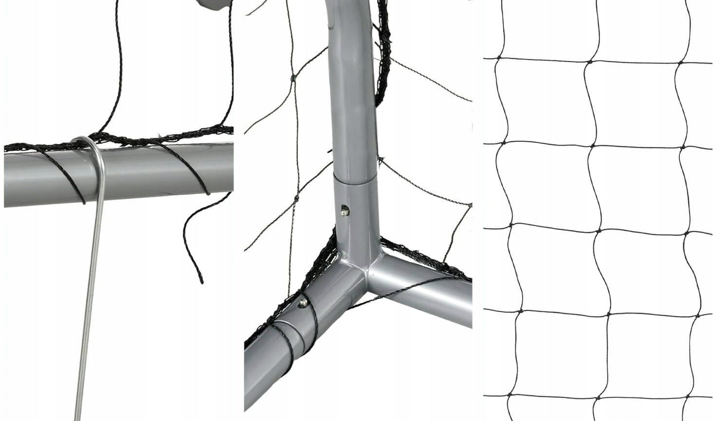 METAL FOOTBALL GOAL WITH MESH LARGE 240x160 TRAINING THICK PIPE 60mm Brand ToysPlanet