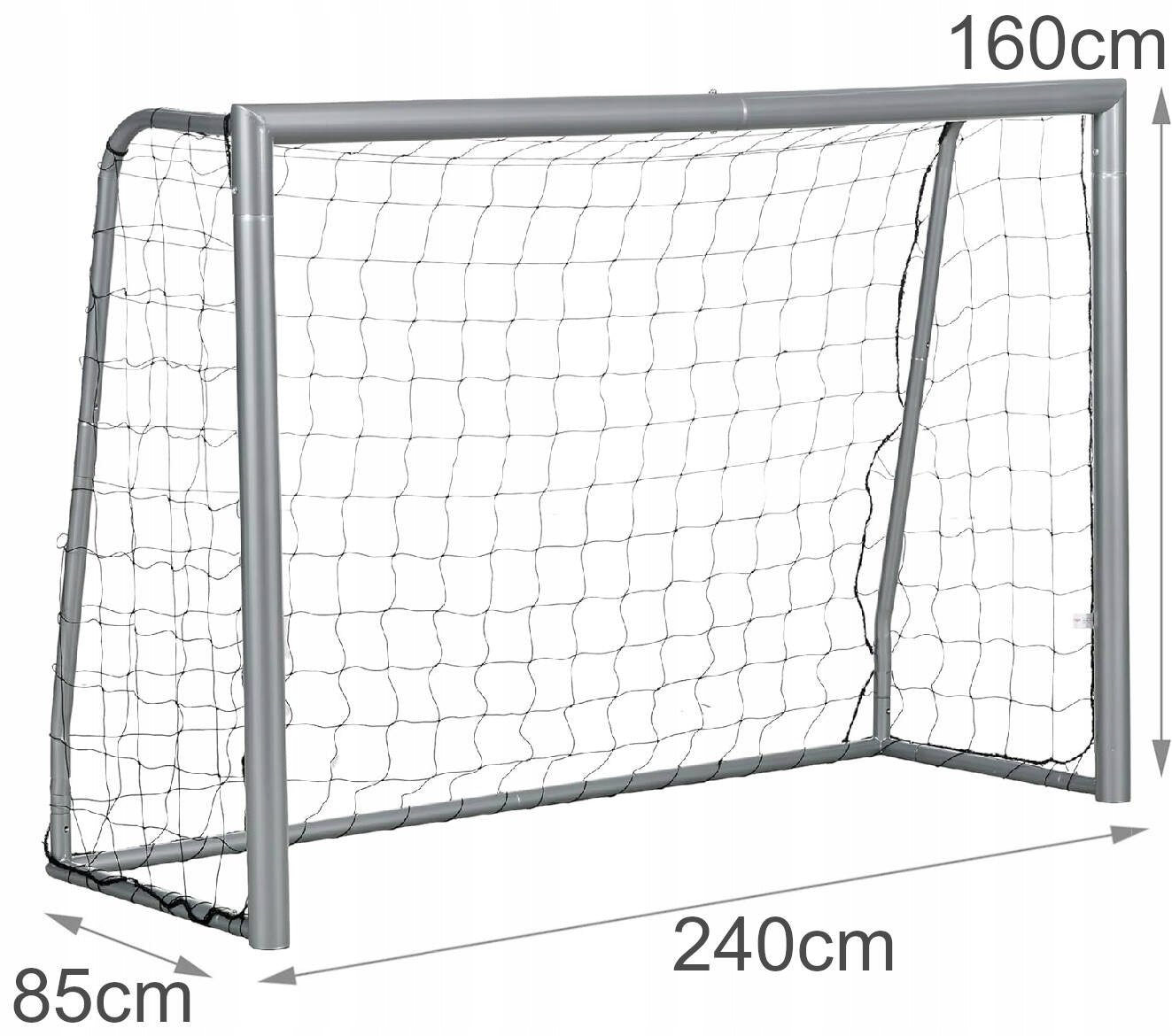 METAL FOOTBALL GOAL WITH MESH LARGE 240x160 TRAINING THICK PIPE 60mm Packaging status original