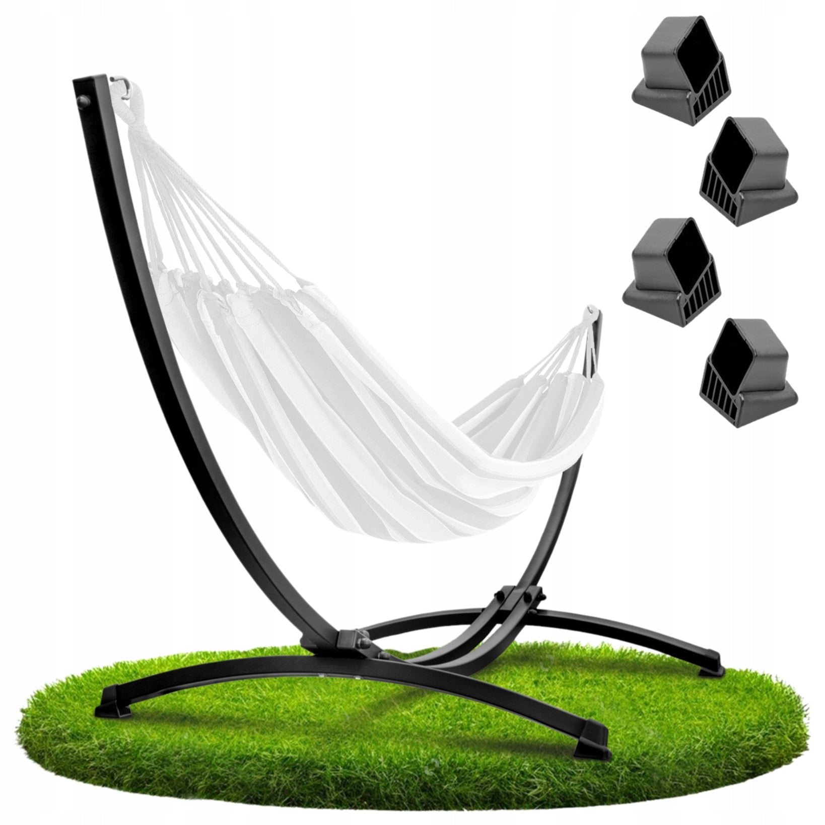 METAL FRAME FOR HAMMOCK GARDEN STAND BLACK DOUBLE STRONG 220 KG
